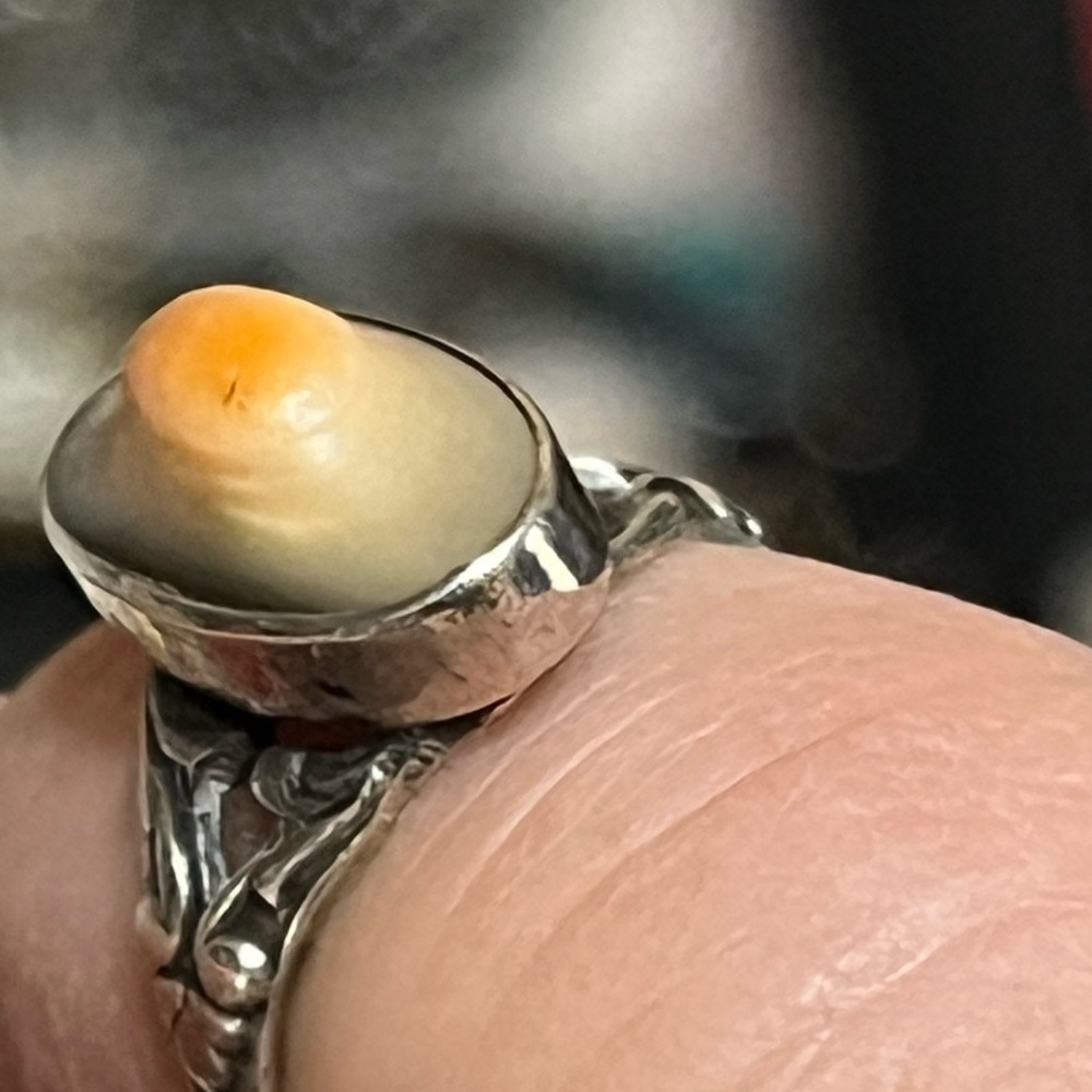 Tiny Old Blister Pearl Ring - Picture 7 of 13